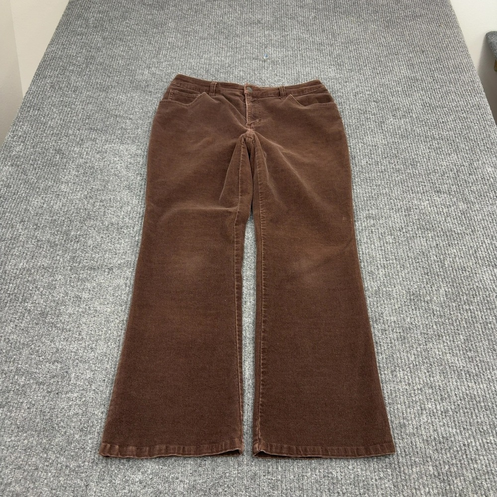 St‎ Johns Bay Pants Womens 12P Brown Cotton Corduroy Stretch Casual Boho